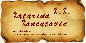 Katarina Končatović vizit kartica